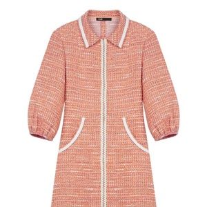 Maje Rimoda 3/4 Sleeve Dress in Orange